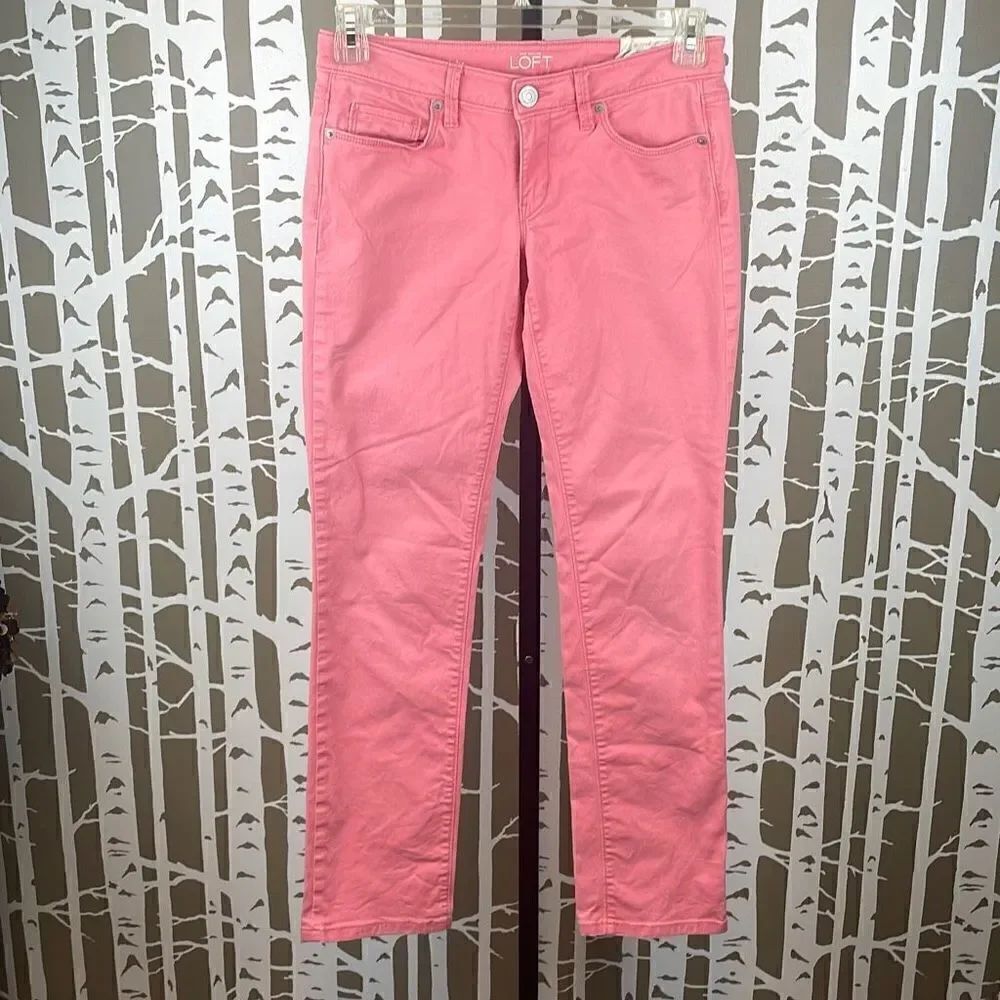 Ann Taylor LOFT Modern Straight Coral Jeans sz 26/2